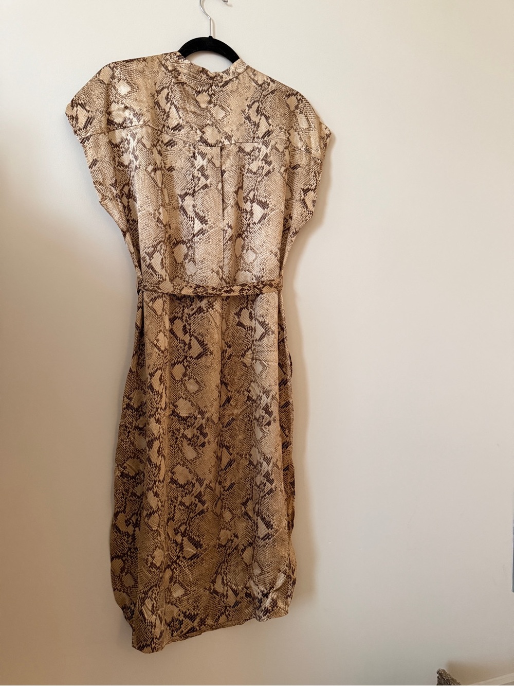 NWOT Banana Republic Serenade 100% Silk Snake-Print Midi Shirt Dress - Picture 9 of 10